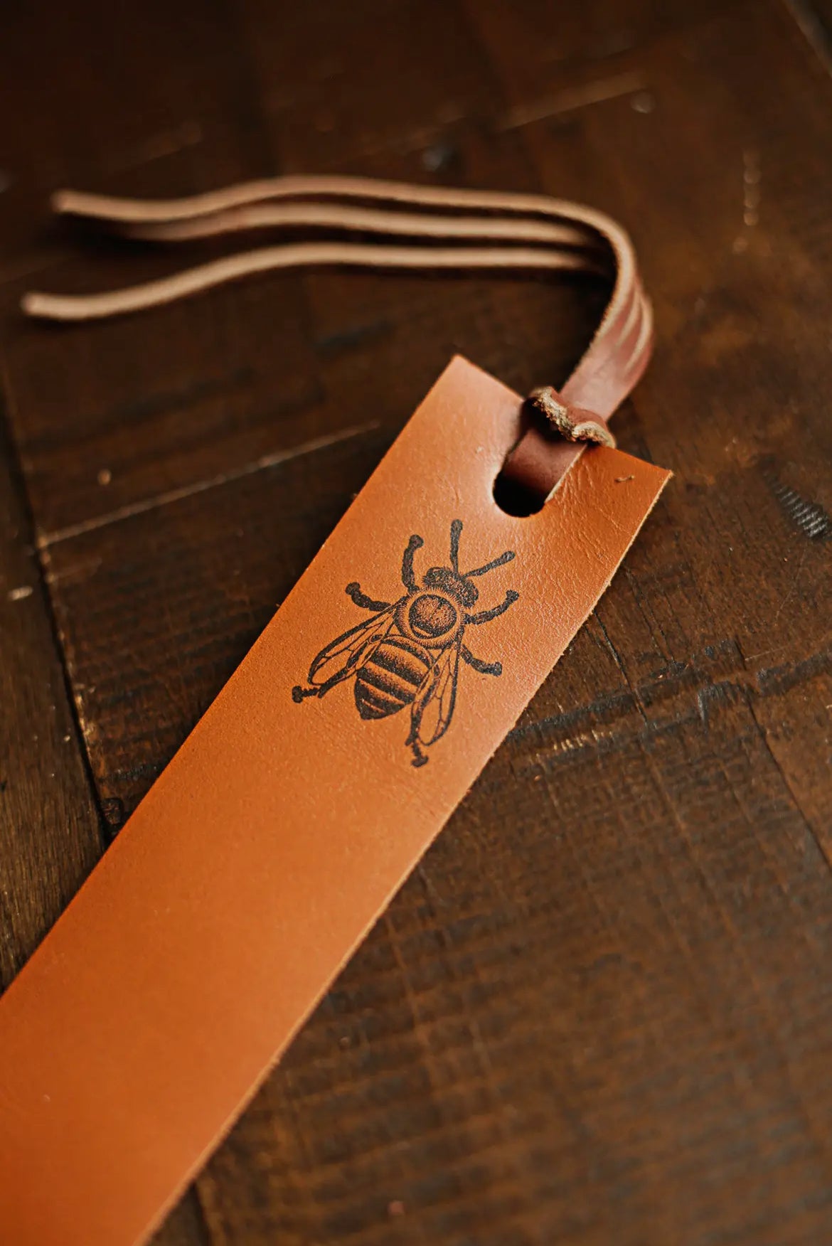 Honeybee Leather Bookmark