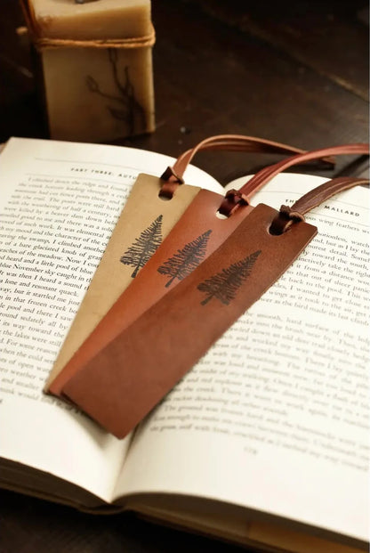 Pine Leather Bookmark